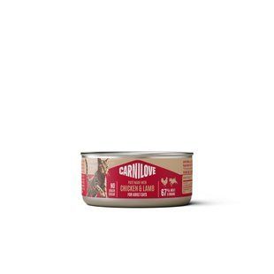 Корм вологий Carnilove Chicken & Lamb для котів паштет курка і ягня 100 г 101389 фото