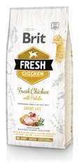 Сухий корм Brit Fresh для дорослих собак всіх порід, з куркою та картоплею, 12 кг, 12 кг