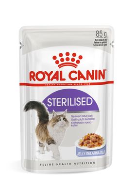 Упаковка вологого корму для дорослих стерилізованих котів ROYAL CANIN STERILISED IN JELLY 85 г x 12 шт.