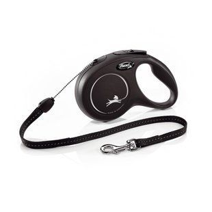 Повідець-рулетка для собак Flexi New Classic трос чорна S 8 м 12 кг 11801 BLACK Flexi фото