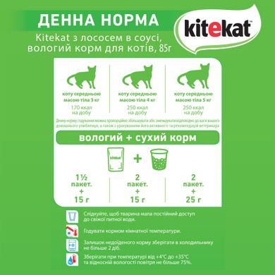 Упаковка вологого корму для котів Kitekat з лососем в соусі 28 шт по 85 г