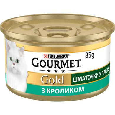 Вологий корм для дорослих котів Purina Gourmet Gold шматочки у паштеті з кроликом 85 г