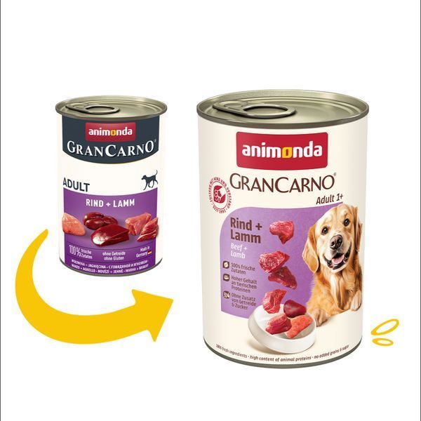 Вологий корм для собак Animonda Беззерновий GranCarno Adult яловичина та ягня, 400 г AM-82733 фото