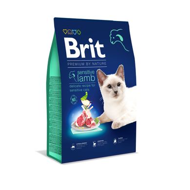 Сухий корм для кішок із чутливим травленням Brit Premium Sensitive з ягнятком 8 кг