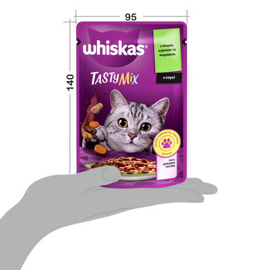 Упаковка вологого корму Whiskas TestyMix з ягня, курка, морква 28 шт. * 85 г