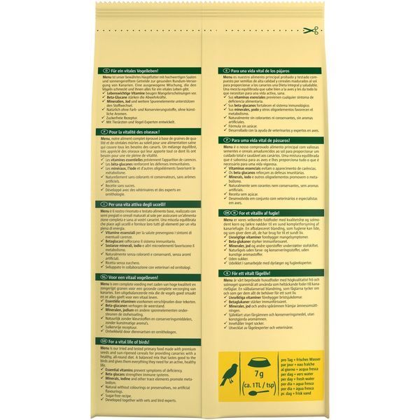 Корм для птахів Vitakraft Premium Menu для канарок та декоративних птахів, 1 кг 21450 фото