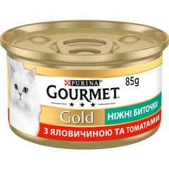 Вологий корм для дорослих котів Purina Gourmet Gold "Ніжні биточки" з яловичиною та томатами 85 г