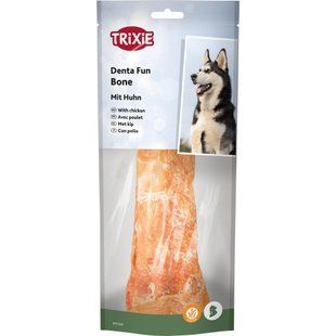 Ласощі для собак Trixie Denta Fun Кісточка для чищення зубів з куркою 20 см 200 г 31345_1шт***** фото
