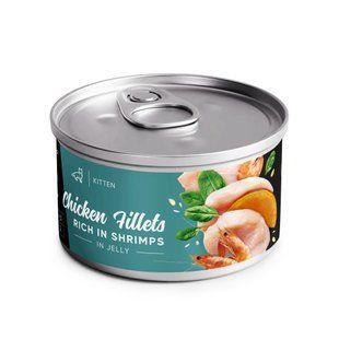 Вологий корм для котів Savory для кошенят Kitten Chicken Fillet with Shrimps in Jelly, Філе курки з креветками у желе, 70 г 20963 фото