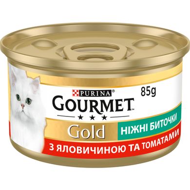 Влажный корм для взрослых кошек Purina Gourmet Gold "Нежные биточки" с говядиной и томатами 85 г