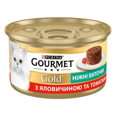 Влажный корм для взрослых кошек Purina Gourmet Gold "Нежные биточки" с говядиной и томатами 85 г