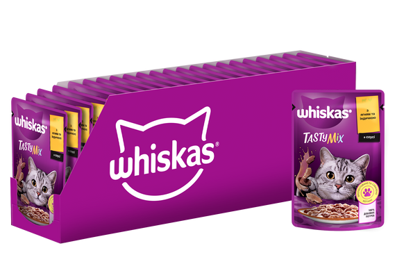 Упаковка вологого корму Whiskas TestyMix з ягня, індичкою 28 шт. * 85 г