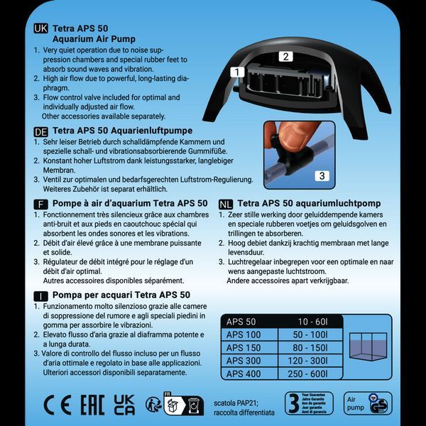 Tetra Компресор для акваріума APS 50 10 60 л 143128 фото