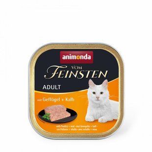 Вологий корм для котів Animonda Vom Feinsten Adult, Птиця та телятина, 100 г AM-83200 фото