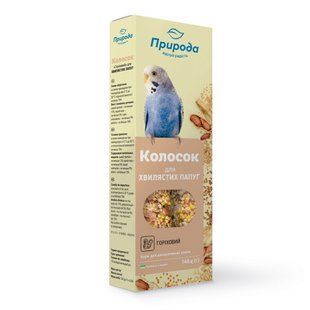 Ласощі для птахів Природа Набор Колосок для попугая ореховый 140г*2шт 50% на вторую упаковку, 280 г, 2 шт АКЦИЯ 2124 фото