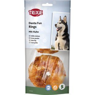 Ласощі для собак Trixie Denta Fun Кільце для чищення зубів з куркою 6 см 110 г 2 шт 31332 фото