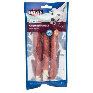 Ласощі для собак Trixie Denta Fun Rolls with Duck Паличка для чищення зубів з качкою 17 см 140 г 3 шт 31373 фото
