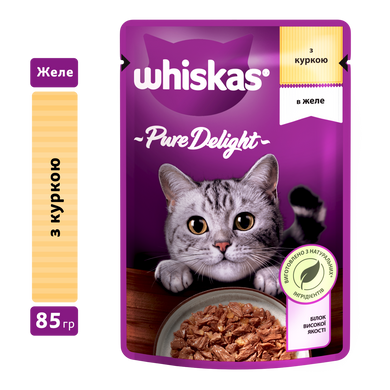 Упаковка вологого корму Whiskas Pure Delight курка в желе 28 шт. * 85 г