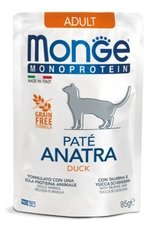 Вологий корм Для дорослих котів Monge Cat MONOPROTEIN Adult 100% качка 0,085 кг