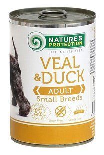 Nature's Protection Adult Small Breeds Veal & Duck Вологий корм для собак малих порід з телятиною і качкою, 400 г KIK45096 фото