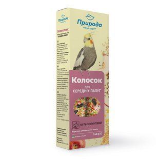 Ласощі для птахів Природа Набор Колосок для средних папуг Мультифрукт 140г*2шт 50% на вторую упаковку, 280 г, 2 шт АКЦИЯ 2155 фото