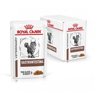 Вологий дієтичний корм для котів Royal Canin Gastrointestinal шматочки у соусі, 85 г &times; 12 шт 40390011 фото