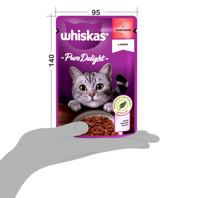 Упаковка вологого корму Whiskas Pure Delight яловичиною в желе 28 шт. * 85 г