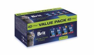 Корм вологий Brit Premium by Nature Value Pack для котів шматочки в соусі пауч 100 г/40 шт 1111230207 фото