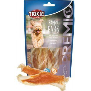 Ласощі для собак Trixie Rabbit Ears with Chicken вушка кролика та філе курки 80 г 31808 фото