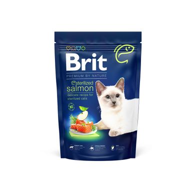 Сухой корм для стерелизованных кошек Brit Premium Sterilized с лососем 1,5 кг