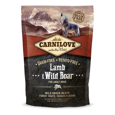 Сухий корм для дорослих собак Carnilove Lamb & Wild Boar всіх порід, ягня та кабан, 1,5 кг, 1,5 кг