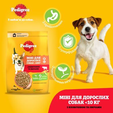 Сухий корм для дорослих собак малих порід PEDIGREE з яловичиною та овочами 2 кг (5998749145135)