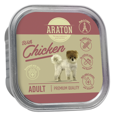 Вологий корм для дорослих собак ARATON Adult with chicken з куркою 150 г