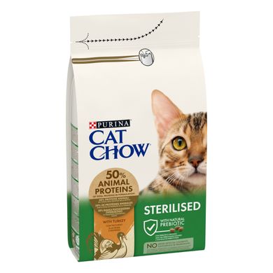 Сухий корм CAT CHOW Sterilised для дорослих котів після стерилізації з індичкою 1,5 кг