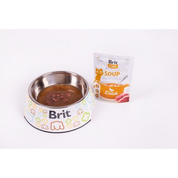 Вологий корм для котів Brit Care Набір вологих беззернових супів Cat Soup Duck, Качка, 15 шт х 75 г 101056_набір фото