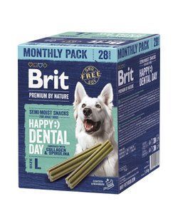 Стоматологічні ласощі для собак великих порід Brit Premium by Nature Dental L з колагеном та спіруліною, 28 шт 1111230206 фото
