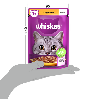 Упаковка вологого корму Whiskas з куркою в желе 28 шт. * 85 г