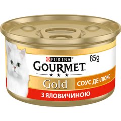 Вологий корм для дорослих котів Purina Gourmet Gold "Соус Де-Люкс" шматочки в соусі з яловичиною 85 г