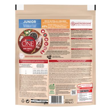 Сухий корм для цуценят PURINA ONE Mini/Small Junior дрібних порід з куркою 800 г