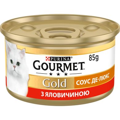 Вологий корм для дорослих котів Purina Gourmet Gold "Соус Де-Люкс" шматочки в соусі з яловичиною 85 г