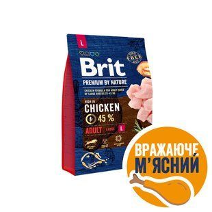 Сухий корм для собак Brit Premium великих порід By Nature Adult L, Курка, 3 кг 170825/6444 фото