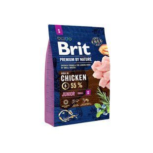 Сухий корм для собак Brit Premium для цуценят малих порід By Nature Junior S, Курка, 3 кг 170809/6284 фото