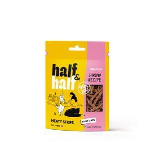 Ласощі для котів Half&Half м&rsquo;ясні смужечки з креветкою, 50 г 21250 фото