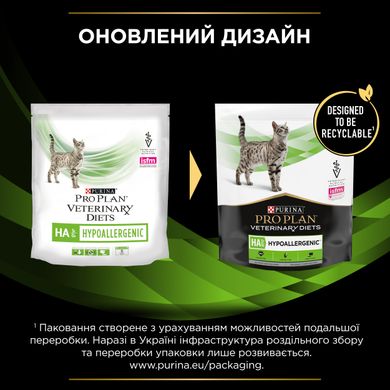 Сухий дієтичний корм PRO PLAN VETERINARY DIETS HA Hypoallergenic для дорослих котів для зниження ознак інгредієнтної та нутрієнтної непереносимості 325 г