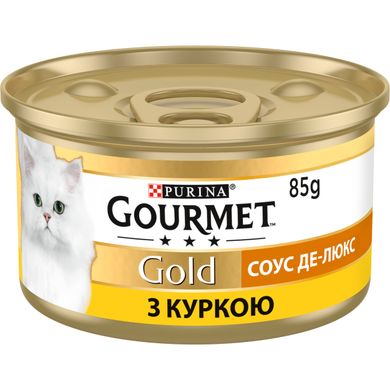 Вологий корм для дорослих котів Purina Gourmet Gold "Соус Де-Люкс" шматочки в соусі з куркою 85 г