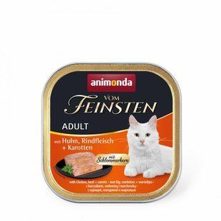 Вологий корм для котів Animonda Vom Feinsten Adult, курка, яловичина та морква, 100 г AM-83262 фото