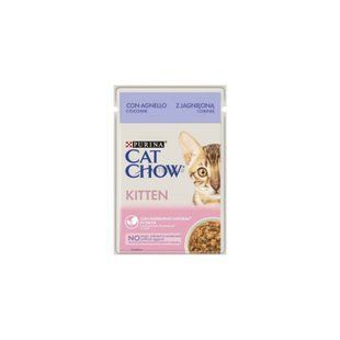 Вологий корм для кішок Purina Cat Chow Kitten з ягням та цукіні в желе 85г 84452904265361 фото