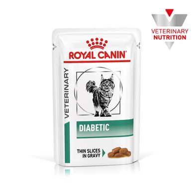 Упаковка вологого корму для дорослих котів ROYAL CANIN DIABETIC CAT Pouches 85 г x 12 шт.