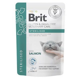 Вологий ветеринарний корм Brit Veterinary Diet Sterilised, Лосось, 85 г 101115_1***** фото