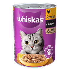 Консервований корм Whiskas Шматочки з куркою в соусі 400г